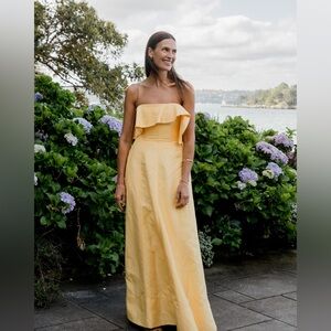 Aje shallows dress in marigold yellow, excellent condition, size 4 US, 8 AUS